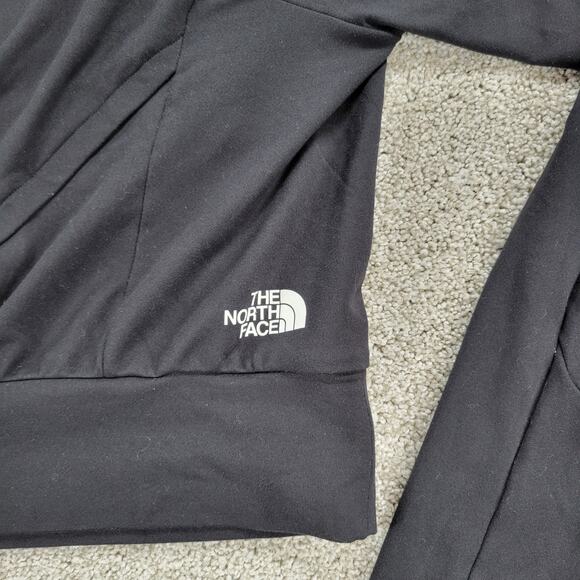 The North Face Womens Flashdry Hoodie XL Black Crisscross Cropped Thumb Holes - Picture 14 of 16